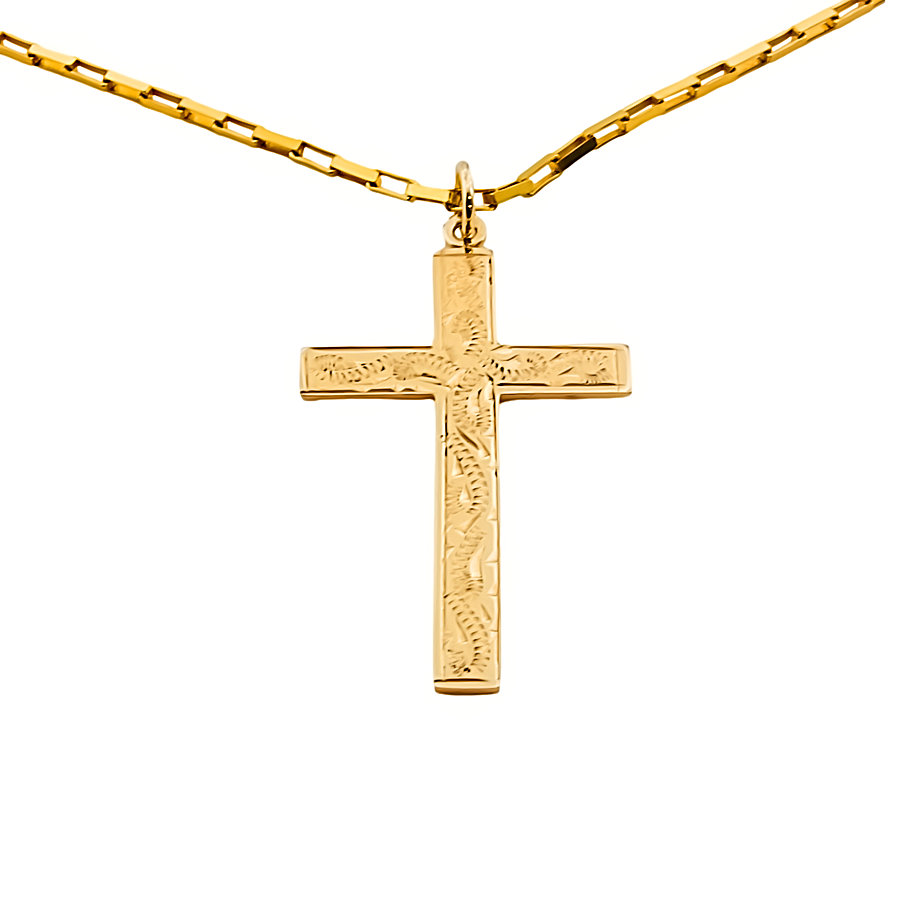 9ct Gold 2.6g 18 inch Cross Pendant with Chain